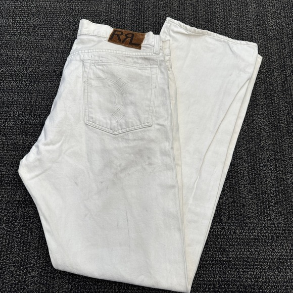 Vtg RRL Selvedge Jeans Mens 38x34 Cream Slim Leg Denim Japan USA Double RL - Picture 1 of 16